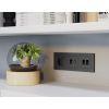 MA912510 Комплект мех-ма розетки компьютерной + TV оконечной RJ-45 с автоматической защитной шторкой ALFA Графит мягкое касание QUANT (AP9125, VM195)