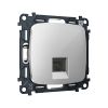MO412005 Комплект механизма компьютерной розетки RJ-45 экранированной с автоматической защитной шторкой OMEGA Серебро глянец QUANT (OP4120, VM185)