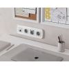 MO412005 Комплект механизма компьютерной розетки RJ-45 экранированной с автоматической защитной шторкой OMEGA Серебро глянец QUANT (OP4120, VM185)