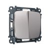 MO503030 Комплект механизма 2-клавишного перекрестного выключателя 10A-250V OMEGA Сталь матовый QUANT (OP5030, VM125)