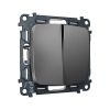 MO653030 Комплект механизма 2-клавишного перекрестного выключателя 10A-250V OMEGA Антрацит серый QUANT (OP6530, VM125)