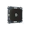 MO813005 Комплект механизма TV розетки оконечной экранированной 5-1000MHz 3dB OMEGA Черный матовый QUANT (OP8130, VM199)