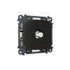 MO813050 Комплект механизма TV розетки SAT 5-2400MHz 3.5dB OMEGA Черный матовый QUANT (OP8130, VM215)