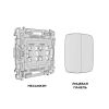 MO903030 Комплект механизм 2-клавишного перекрестного выключателя 10A-250V OMEGA Графит Мягкое касание QUANT (OP9030, VM125)