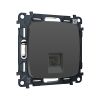 MO912005 Комплект мех-ма компьютерной розетки RJ-45 экранированной с автоматической защитной шторкой OMEGA Графит Мягкое касание QUANT (OP9120, VM185)