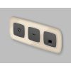 MO912005 Комплект мех-ма компьютерной розетки RJ-45 экранированной с автоматической защитной шторкой OMEGA Графит Мягкое касание QUANT (OP9120, VM185)