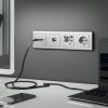 Накладка для розетки HDMI серебряный рифленый W1196009
