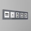 Накладка для розетки HDMI серебряный рифленый W1196009