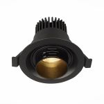 ST701.438.07 Св-к встр. Zoom Черный LED 1*7W 3000K 560Lm Ra 15°-60° IP20 D90xH65 170-240V Встраиваемые светильники