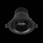 ST701.438.07 Св-к встр. Zoom Черный LED 1*7W 3000K 560Lm Ra 15°-60° IP20 D90xH65 170-240V Встраиваемые светильники