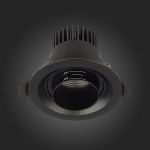 ST701.438.07 Св-к встр. Zoom Черный LED 1*7W 3000K 560Lm Ra 15°-60° IP20 D90xH65 170-240V Встраиваемые светильники