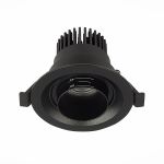 ST701.438.07 Св-к встр. Zoom Черный LED 1*7W 3000K 560Lm Ra 15°-60° IP20 D90xH65 170-240V Встраиваемые светильники