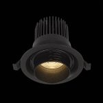 ST701.438.12 Св-к встр. Zoom Черный LED 1*12W 3000K 960Lm Ra90 15°-60° IP20 D115xH95 170-240V Встраиваемые светильники