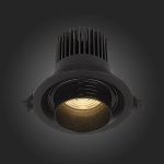 ST701.438.12 Св-к встр. Zoom Черный LED 1*12W 3000K 960Lm Ra90 15°-60° IP20 D115xH95 170-240V Встраиваемые светильники