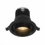 ST701.438.12 Св-к встр. Zoom Черный LED 1*12W 3000K 960Lm Ra90 15°-60° IP20 D115xH95 170-240V Встраиваемые светильники