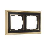 WL17-Frame-02 Рамка на 2 поста (золото черный)