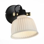 *SL714.401.01 Светильник настенный Черный с золотом/Белый E14 1*40W