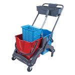 Тележка уборочная пластиковая с контейнером 2х18 л Uctem-Plas Karizma - Отжим CK770