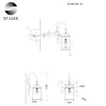 SL150.301.01 Бра ST-Luce Бронза, Коричневый/Прозрачный с эфектом трещин E27 1*40W