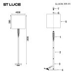 SL1638.305.01 Светильник напольный ST-Luce Латунь/Серый E14 1*42W GLORIA