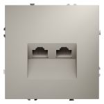 Розетка компьютерная встраиваемая VOLTUM S70 двойная RJ45+RJ45 кат.6, (кашемир)