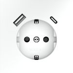 Розетка встраиваемая VOLTUM S70 с заземлением и защитными шторками, 16А, с USB, A+С, (белый матовый)