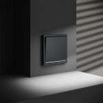 Проходной переключатель встраиваемый VOLTUM S70 одноклавишный с подсветкой 10А, (графит)