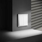 Выключатель встраиваемый VOLTUM S70 двухклавишный 10А, (белый матовый)