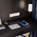 Розетка встраиваемая VOLTUM S70 с заземлением и защитными шторками, 16А, (белый матовый)
