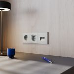Розетка встраиваемая VOLTUM S70 с заземлением и защитными шторками, 16А, с USB, A+С, (сталь)