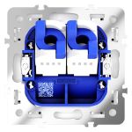 Розетка компьютерная встраиваемая VOLTUM S70 двойная RJ45+RJ45 кат.6, (белый глянцевый)