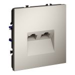 Розетка компьютерная встраиваемая VOLTUM S70 двойная RJ45+RJ45 кат.6, (кашемир)