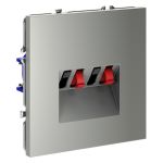 Розетка акустическая встраиваемая VOLTUM S70 4-местная, (сталь)