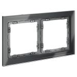 Рамка стеклянная VOLTUM S70 на 2 поста, (графит, стекло)