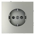 Розетка встраиваемая VOLTUM S70 с заземлением и защитными шторками, 16А, (сталь)