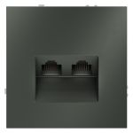Розетка компьютерная встраиваемая VOLTUM S70 двойная RJ45+RJ45 кат.6, (титан)