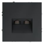 Розетка компьютерная встраиваемая VOLTUM S70 двойная RJ45+RJ45 кат.6, (графит)