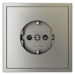 Розетка встраиваемая VOLTUM S70 с заземлением и защитными шторками, 16А, (шелк)