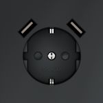 Розетка встраиваемая VOLTUM S70 с заземлением и защитными шторками, 16А, с USB, A+A, (графит)