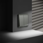 Выключатель встраиваемый VOLTUM S70 двухклавишный 10А, (титан)