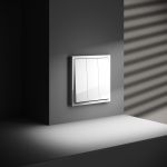 Выключатель встраиваемый VOLTUM S70 трехклавишный 10А, (белый глянцевый)