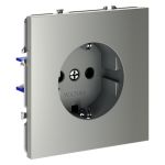 Розетка встраиваемая VOLTUM S70 с заземлением 16А, (сталь)
