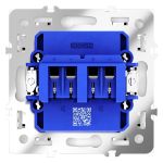 Розетка акустическая встраиваемая VOLTUM S70 4-местная, (белый глянцевый)