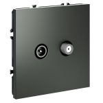 Розетка телевизионная встраиваемая VOLTUM S70 оконечная TV+SAT, (титан)