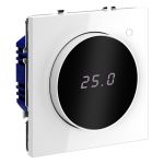 Терморегулятор электронный VOLTUM S70 с индикацией и датчиком, для теплого пола, (белый глянцевый)