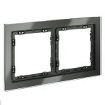 Рамка стеклянная VOLTUM S70 на 2 поста, (титан, стекло)