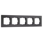 W0053108/ Рамка на 5 постов Senso (черный, стекло soft-touch) W0053108