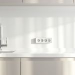 Розетка четверная с заземлением и шторками Gallant белая W5072210