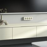 Розетка четверная с заземлением и шторками Gallant слоновая кость W5072204