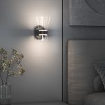 Настенный светодиодный светильник со стеклянным плафоном 201053 LED черный